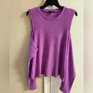 1 State top cold shoulder ribbed long sleeves soft light purple. XXL. NWT